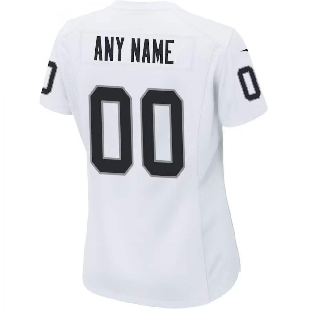 Las Vegas Raiders Nike Women's Custom Game Jersey - White-GridironStore